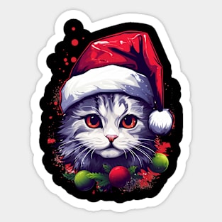 Christmas Cat - Winter Holiday Gift Sticker